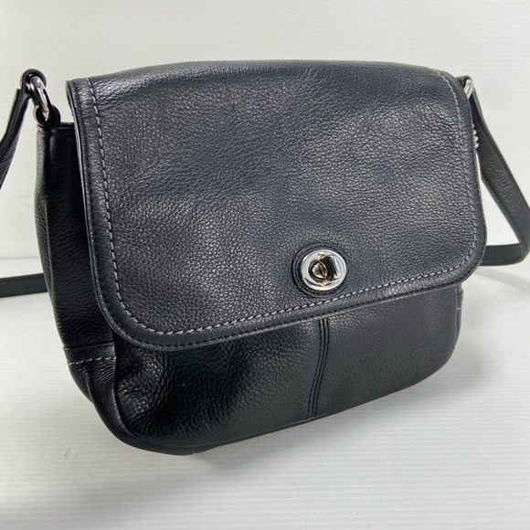 Coach Handbags - Coach Park Leather Violet Black Small Adjustable Strap Crossbody Purse Bag